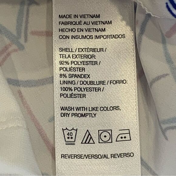 Izod Golf Umbrella Print Skort Size 8 White Red Blue Activewear - Picture 9 of 12